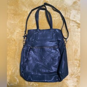 Rossi Black Leather Tote/Purse
